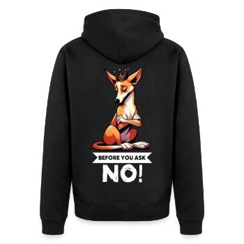 Avant de demander à Podenco Podencos Podencoliebhaber - Veste à capuche bio Premium Unisexe - noir - Dos - Nico (187cm)