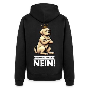 Avant que vous ne demandiez : pas de propriétaire de Labrador Labrador - Veste à capuche bio Premium Unisexe - noir - Dos - Nico (187cm)