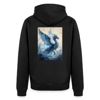 Le Maître des Orages : Yinglong – Déluge - Veste à capuche bio Premium Unisexe - noir - Dos - Nico (187cm)
