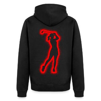 Golfer Golfspieler Golfen Mädchen Damen Golf - Unisex Premium Bio Zip Hoodie - Schwarz - Hinten - Nico (187cm)