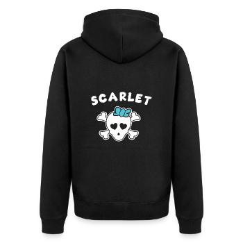 Pirate Scarlet Design for Girls and Women - Unisex Premium Organic Zip Hoodie - black - Back - Nico (187cm)