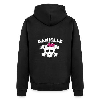 Pirate Danielle Design for Girls and Women - Unisex Premium Organic Zip Hoodie - black - Back - Nico (187cm)