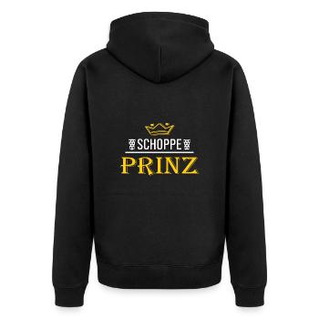 Pfalz Schorle Riesling Mundart Dubbeglas Prinz - Unisex Premium Bio Zip Hoodie - Schwarz - Hinten - Nico (187cm)