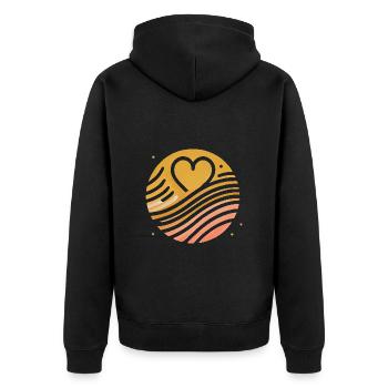 Goodbye Heart Soft Illustration - Unisex Premium Organic Zip Hoodie - black - Back - Nico (187cm)