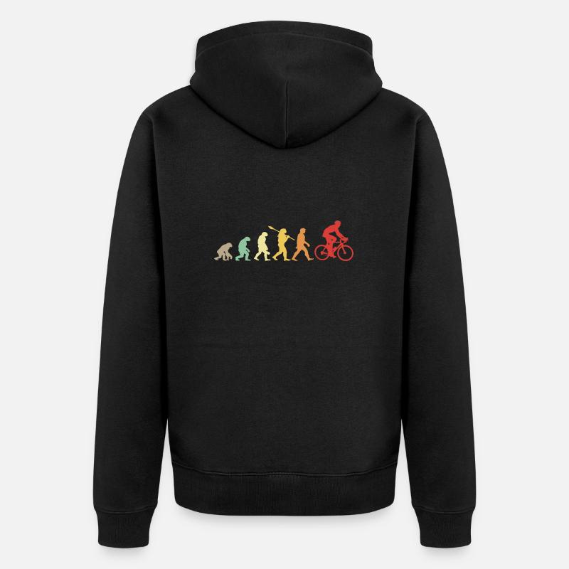 Darwin Evolution für Radfahrer 🚴 ♀️ - Unisex Premium Bio Zip Hoodie - Schwarz