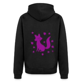 Fuchs - Tier Zoo Tierfreund Naturschutz - Unisex Premium Bio Zip Hoodie - Schwarz - Hinten - Nico (187cm)