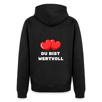 You Are Precious Heart Balloon Love Affection - Unisex Premium Organic Zip Hoodie - black - Back - Nico (187cm)