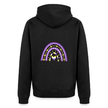 Nonbinary Pride Boho Rainbow - Unisex Premium Organic Zip Hoodie - black - Back - Nico (187cm)