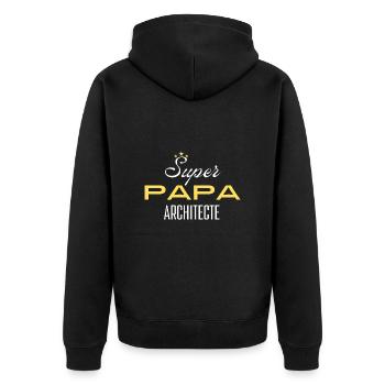 super papa architecte - Veste à capuche bio Premium Unisexe - noir - Dos - Nico (187cm)