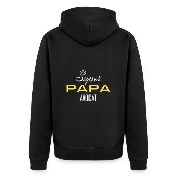 super papa avocat - cadeau - Veste à capuche bio Premium Unisexe - noir - Dos - Nico (187cm)
