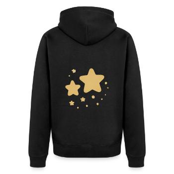 Playful Yellow Stars Design - Unisex Premium Organic Zip Hoodie - black - Back - Nico (187cm)
