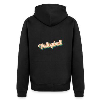 Volleyball coloré - Veste à capuche bio Premium Unisexe - noir - Dos - Nico (187cm)