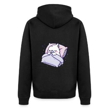 Cacatoès endormi Graphique de dessin animé mignon - Veste à capuche bio Premium Unisexe - noir - Dos - Nico (187cm)