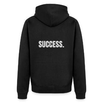 Success Bestseller - Unisex Premium Organic Zip Hoodie - black - Back - Nico (187cm)