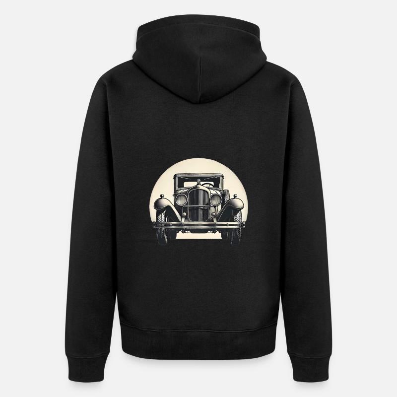 Klassischer Oldtimer Retro Design - Unisex Premium Bio Zip Hoodie - Schwarz