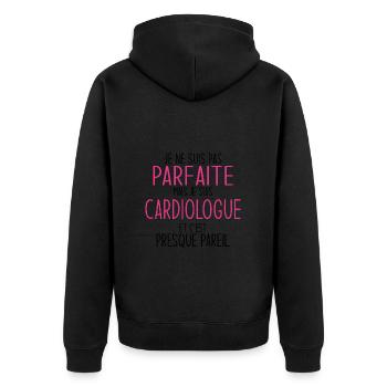 Humor und Stolz Design für Ärztinnen - Unisex Premium Bio Zip Hoodie - Schwarz - Hinten - Nico (187cm)