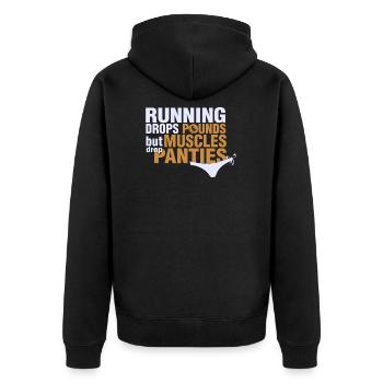 Muscles Gym Bodybuilding Fitness Workout Gift - Unisex Premium Organic Zip Hoodie - black - Back - Nico (187cm)