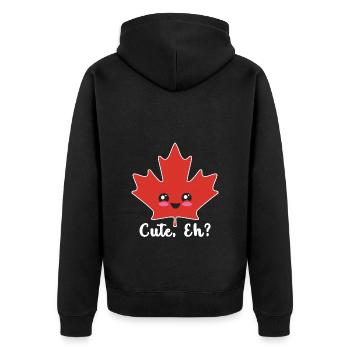 Eh Canadian Flag Maple Leaf Funny Canada Souvenir - Unisex Premium Bio Zip Hoodie - Schwarz - Hinten - Nico (187cm)