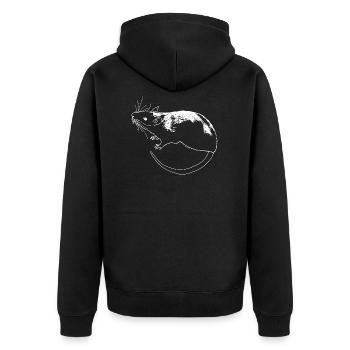 Rat lineart - Unisex Premium Organic Zip Hoodie - black - Back - Nico (187cm)