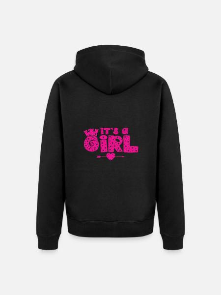 It's a girl - Unisex Premium Organic Zip Hoodie - black