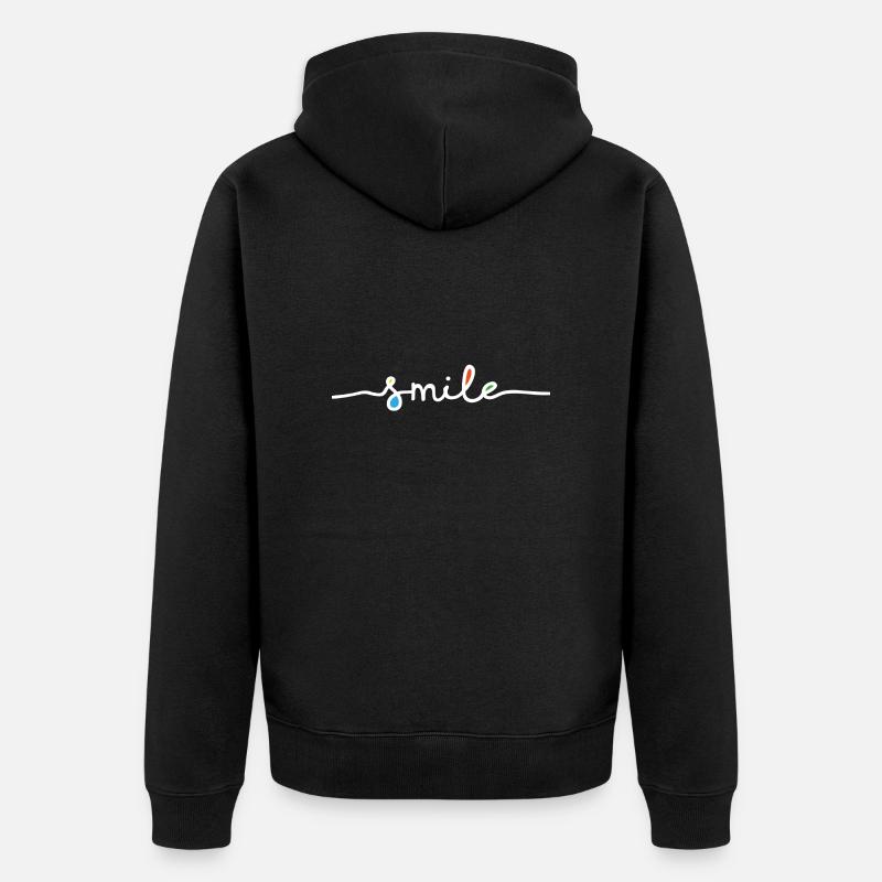 Police Smile blanc - Veste à capuche bio Premium Unisexe - noir