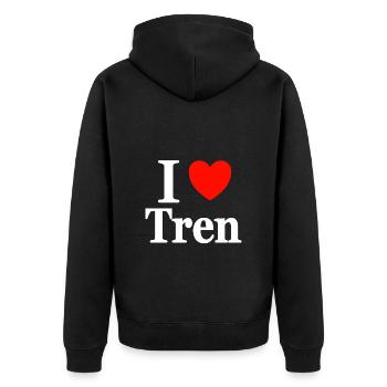 I Love Tren Bodybuilding Bodybuilder Strength Athletes - Unisex Premium Organic Zip Hoodie - black - Back - Nico (187cm)