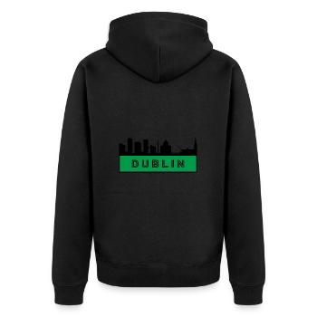 Ville de Dublin - Irlande - Veste à capuche bio Premium Unisexe - noir - Dos - Nico (187cm)