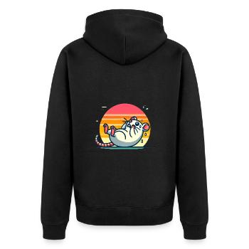 Drôle d’anxiété dessin animé Rat Design - Veste à capuche bio Premium Unisexe - noir - Dos - Nico (187cm)