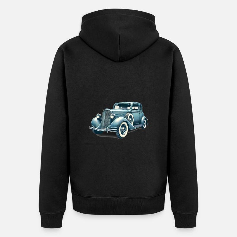 Oldtimer Oldtimer Illustration - Unisex Premium Bio Zip Hoodie - Schwarz