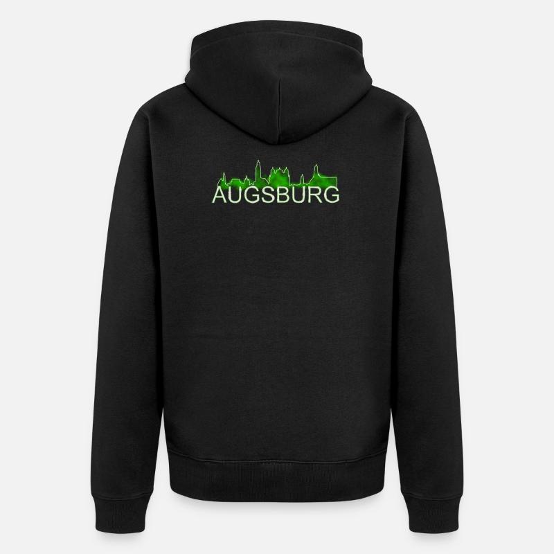 Augsburg - Skyline - Unisex Premium Bio Zip Hoodie - Schwarz