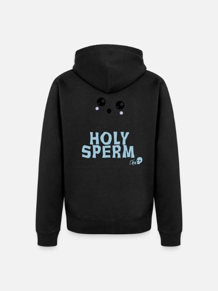 Holy Sperm - Unisex Premium Bio Zip Hoodie - Schwarz