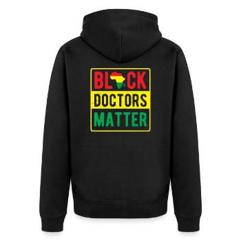 Afro Amerikanische Kleidung Geschenk Männer Frauen Schwarz - Unisex Premium Bio Zip Hoodie - Schwarz - Hinten - Nico (187cm)