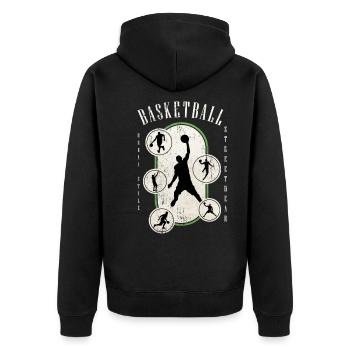 Basketteur Basketteur Vintage Rétro - Veste à capuche bio Premium Unisexe - noir - Dos - Nico (187cm)