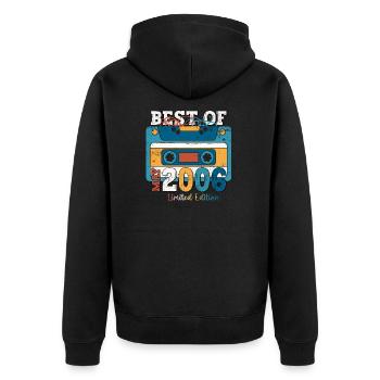17th Birthday Man Cassette May Vintage 2006 - Unisex Premium Organic Zip Hoodie - black - Back - Nico (187cm)
