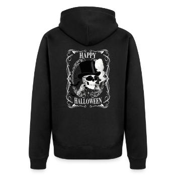 Happy Halloween - Unisex Premium Bio Zip Hoodie - Schwarz - Hinten - Nico (187cm)