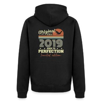 Original 2019 cadeau anniversaire 2019 rétro 2019 - Veste à capuche bio Premium Unisexe - noir - Dos - Nico (187cm)