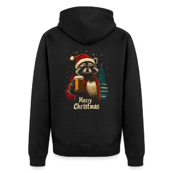 Bière de Noël Raton laveur - Veste à capuche bio Premium Unisexe - noir - Dos - Nico (187cm)