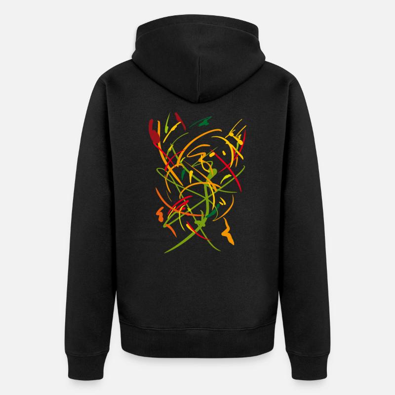Abstrakt - Unisex Premium Bio Zip Hoodie - Schwarz