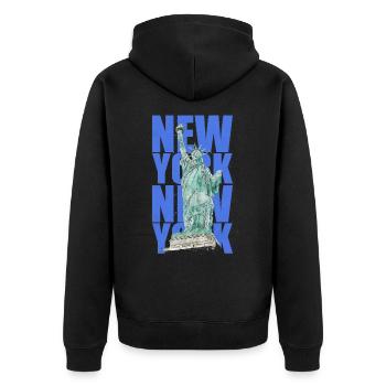 Statue de la Liberté New York - Veste à capuche bio Premium Unisexe - noir - Dos - Nico (187cm)