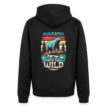 Kuusamo Finlande Dans La Nature #3 - Veste à capuche bio Premium Unisexe - noir - Dos - Nico (187cm)