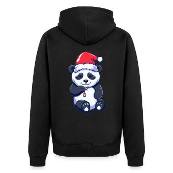 Panda mignon avec chapeau de père Noël - Veste à capuche bio Premium Unisexe - noir - Dos - Nico (187cm)