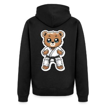 Ours en peluche autodéfense - Veste à capuche bio Premium Unisexe - noir - Dos - Nico (187cm)