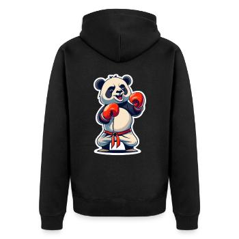 Boxe Panda - Veste à capuche bio Premium Unisexe - noir - Dos - Nico (187cm)