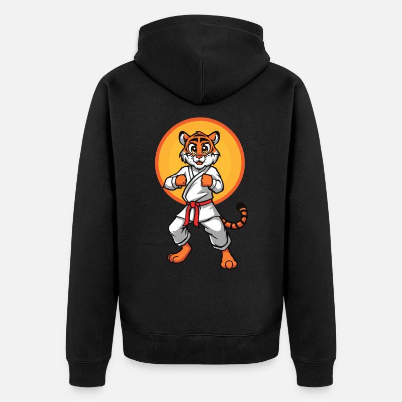 Karaté Tigre - Veste à capuche bio Premium Unisexe - noir