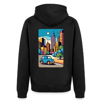 Voiture en ville - Veste à capuche bio Premium Unisexe - noir - Dos - Nico (187cm)