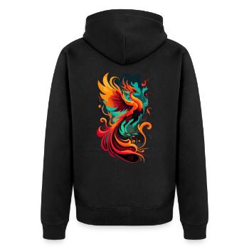 Phénix renaissant de ses cendres – Oiseau de feu de la renaissance - Veste à capuche bio Premium Unisexe - noir - Dos - Nico (187cm)