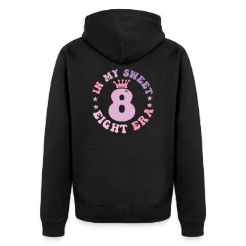 In My Sweet Eight Era 8th Birthday Groovy 8th bday - Veste à capuche bio Premium Unisexe - noir - Dos - Nico (187cm)