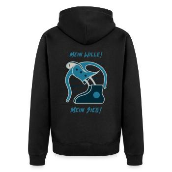 Ma volonté ! Ma victoire ! - Veste à capuche bio Premium Unisexe - noir - Dos - Nico (187cm)