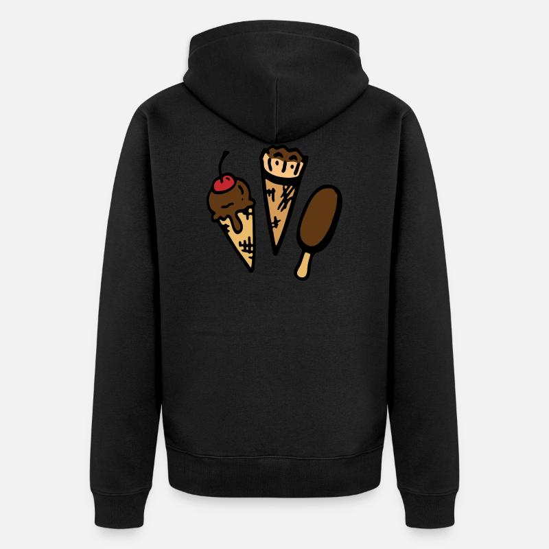 Glace / glace / chocolat - Veste à capuche bio Premium Unisexe - noir