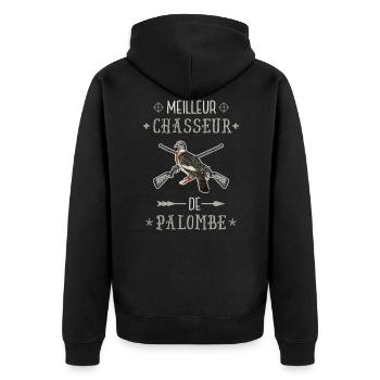 meilleur chasseur de palombe chasse vintage - Veste à capuche bio Premium Unisexe - noir - Dos - Nico (187cm)